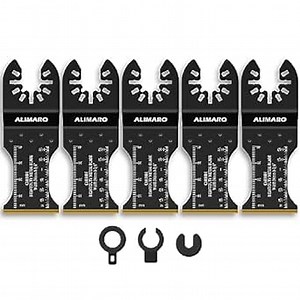 5PCS Carbide Oscillating Multitool Blades, Oscillating Saw Blade for Hardened Metal, Nails, Bolts, Screws, Multi Tool Blade Kits Universal Quick Release Fit Dewalt Milwaukee Rockwell and Bosch