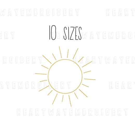 Mini Sun Embroidery Design: Bean Stitch Sunshine (10 Sizes) (digital Download) - Etsy