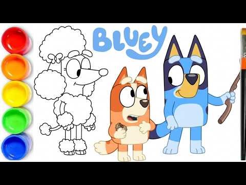 Bluey Coloring Page | Drawing Bluey Characters - Bluey Bingo Coco
