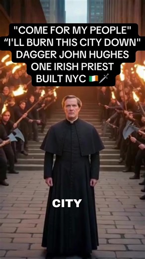 Dagger John Hughes come for my people burn this city to the ground armed 10,000 Irish men touch one church New York burns one Tyrone priest built empire New York built by Irish #IrishHistory #IrishFamine #FamineShips #CoffinShips #ilegalimmigrants