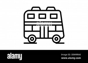 A trendy outline animated icon of public city bus