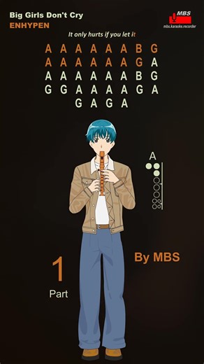 Big Girls Don't Cry #shorts Part 1 ENHYPEN Flute Recorder Tutorial / How To Play