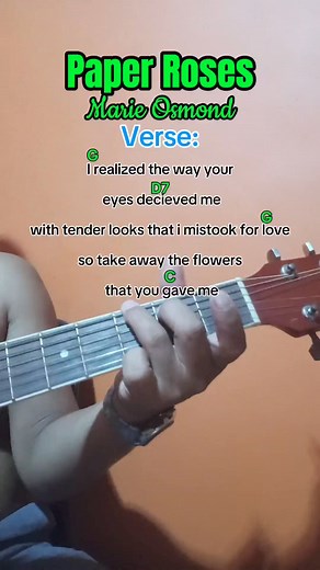 Paper Roses/Marie Osmond #chordguide #GuitarLessons #easyChord #guitartutorial #forbeginners #acousticguitar #paperroses #MarieOsmond #fbreels #fpyシ #oldsongs | Marcelino Viray