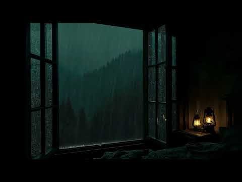 Heavy Rainstorm at Night | Cozy Window Sounds for Deep Sleep & Calm Mind