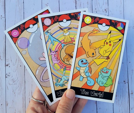 Pokémon Tarot Card Set, Major Arcana Tarot Deck, Unique Tarot Cards, Hand-designed Tarot Set of 22 Created by Art by Ember - Etsy
