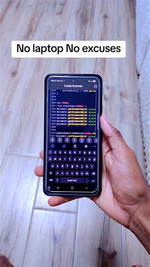 no laptop no excuses #programming #coding #learningcodeforbeginners #programmer #mobileprogramming