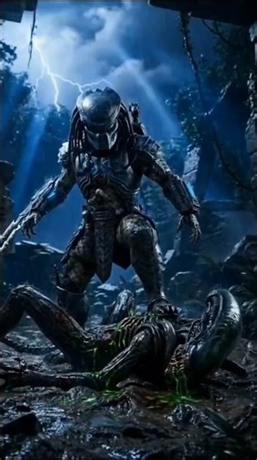 Predator vs. Alien: The Rainy Jungle Hunt #predator #yautja #avp #xenomorph #alien #predators