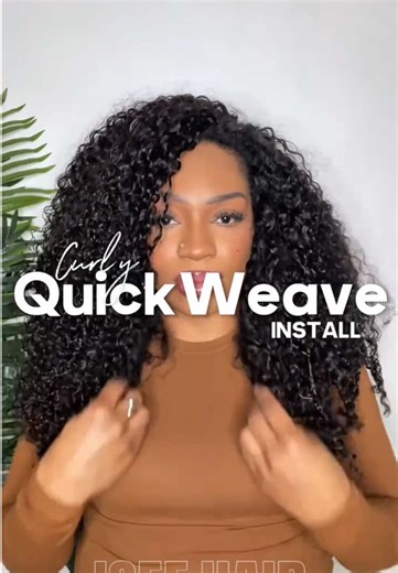 Stunning Quick-Weave Install with Messy Kinky Curly Hair