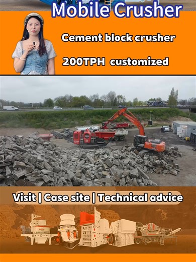 200 tph Customized complete cement block mobile crushing station #constructionwastecrusher #mobilecrusher