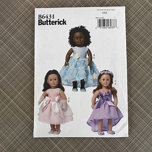 Butterick 6431 Sewing Pattern Special Occasion Dresses Bag Gloves and Headpiece for 18" Doll - Etsy