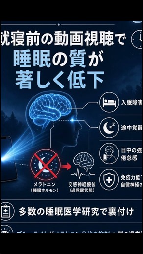 就寝前の動画で睡眠の質が落ちる 医学的根拠