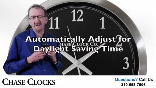 Electric Brushed Metal Wall Clock with Auto Set Motor