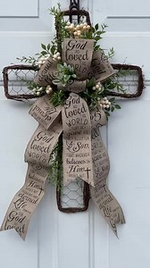 Easter Wreath for Front Door, Easter Wreath, Christian Wreath, Cross Wreath - Etsy