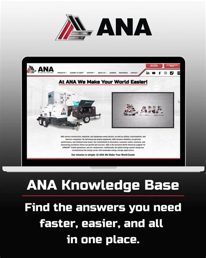 ANA, Inc. on Instagram: "Say hello to smarter support. We’re excited to launch the ANA Knowledge Base, a powerful self-service platform designed to keep your team moving fast. • Product guides • Service resources • Troubleshooting steps • Application tips • FAQs and more Your answers are now just a click away. Visit the Link in Bio to start exploring! #ANAKnowledgeBase #WeMakeYourWorldEasier #CustomerSupport #ANAInc"