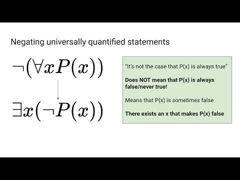 Screencast 2.10: Negating quantified statements