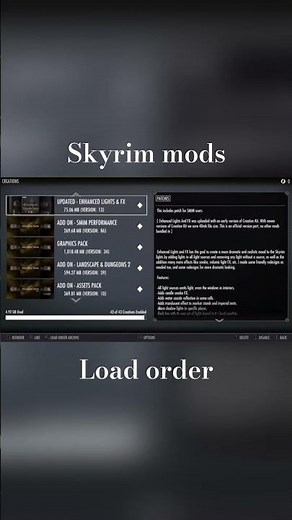 My load Order for my Modded Skyrim playthrough! #gaming #elderscrolls #xbox #skyrim