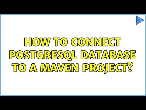 How to connect postgresql database to a maven project?