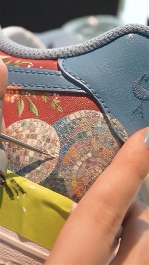 Hand Painted "Disco Garden" Custom AF1s for a bride 🪩👰 Customs by @cassykustoms with Angelus Paints 🎨 Such a beautiful and calming yet lively design on the Air Force 1s. Enjoy these closeups as Cassy paints this intricate design that gives you plenty to look at but somehow isn't the least bit overwhelming 🤌 #angelusdirect #angeluspaint #customshoes #paintedshoes #painting #customaf1 #af1 #floralpainting #flowers #weddingshoes | Angelusdirect.com