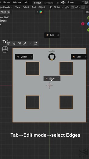 #09 Creating circular holes in blender #blender #tutorial #blender3d #tips #blendertutorial #art
