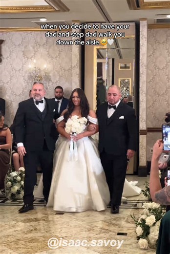 Two dads, One aisle, All love 💗 #foryou #wedding #fatherdaughter #stepdad #usa