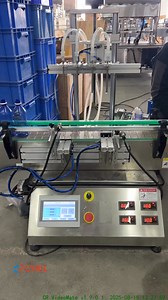 Fully automatic desktop four-head magnetic pump filling production line #fillingmachine #liquidfillingmachine #fillingline | Henan Cyril Machinery Equipment Co.,LTD