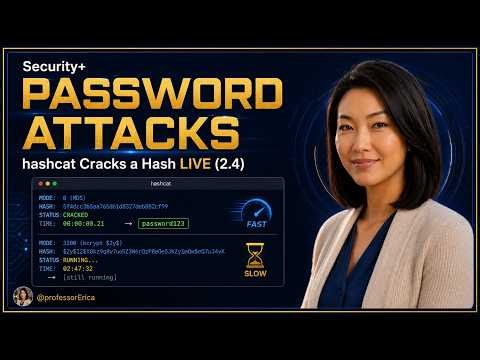 CompTIA Security+ Password Attacks: hashcat Cracks a Hash (2.4)