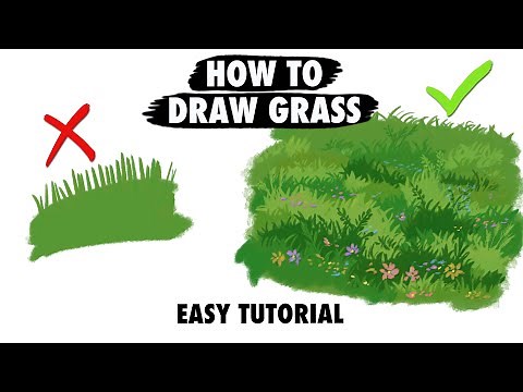 How to Draw Grass - EASY Digital Art Tutorial in Procreate for Beginners
