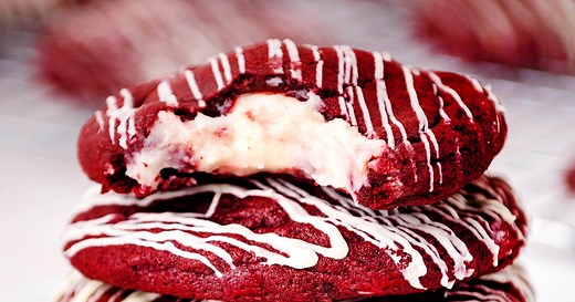 Red Velvet Cream Cheese Stuffed Cookies