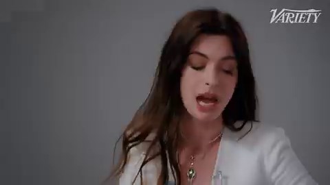 Anne Hathaway jokes with Emily Blunt that iconic lines from “The Devil Wears Prada” still make her crack up 18 years later: “You look like you’re having more fun than anyone has ever had on set.”