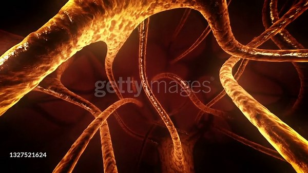 Organic structure similar to a neural network. 3d render.