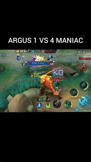 ARGUS 1 VS 4 MANIAC BE LIKE #mobalegends5v5 #moba5v5English #moba5v5pippin