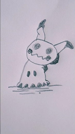 Random cute things to draw - doodle 49, Mimikyu. Easy pencil drawing for beginners!