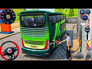 Bus Driving Game 2026 3D: Bus refueling petrol at pump and city driving - bus android gameplay