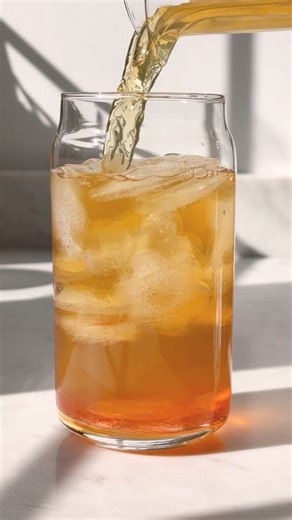 iced peach green tea #greentea #peachdrink #aesthetic #asmr #easy