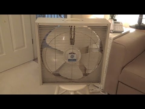 Vintage General Electric W-26 3-Speed Electrically Reversible Box Fan with Original Manual