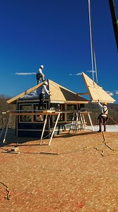 3.2K views · 33 reactions | The timber frame airplane hangar is now insulated. In this video, watch the crew insulate the timber frame cupola. Next up: siding, windows, and the 65' wide hydraulic door. Stay tuned! #tby10231 | The Barn Yard | Facebook