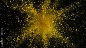 Super slow motion of colored powder explosion isolated on black background. Filmed on high speed cinema camera, 1000fps.