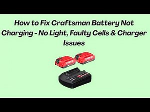 How to Fix Craftsman Battery Not Charging - No Light, Faulty Cells & Charger Issues