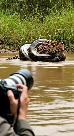 Anaconda vs. Leopard: The Ultimate Jungle Showdown! #Anaconda #Leopard #Wildlife #Nature #animals