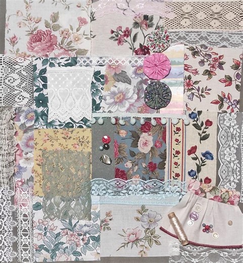 Slow Stitching Kit Fabric Scraps Hand Sewing Project Slow Stitch Supplies K#6 - Etsy