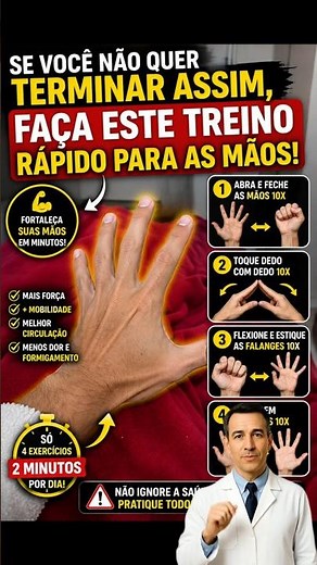 Faça Estes 4 Exercícios para as Mãos! Apenas 2 Minutos por Dia Podem Fazer Diferença #dicas #shorts