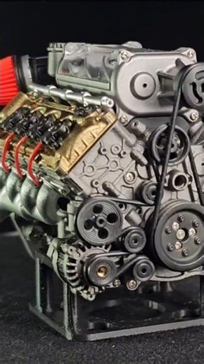 Building a V8 engine scale model with moving parts! Full Model Kit Build #adhoccars #enginediy