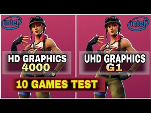 intel UHD Graphics G1 VS intel HD Graphics 4000 | 10 Games Test - 8GB Ram !