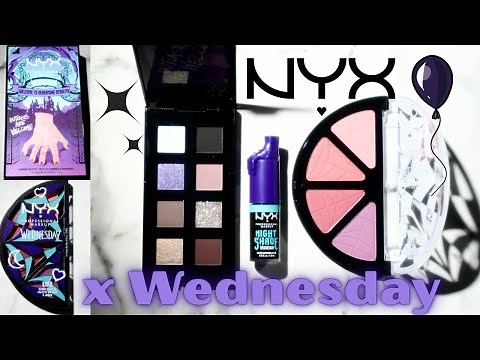 Nyx x Wednesday Collection: detailed swatches, tutorials, try-ons