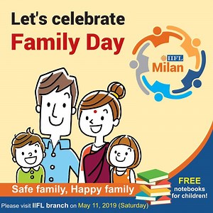 40 reactions | To celebrate the bond that holds our families together, IIFL invites you to celebrate 'Family Day'. Come & enjoy fun-filled activities for each and every member of the family. So, visit any IIFL branch with your family this Saturday, 11th May 2019 to know more! #IIFLMilan #FamilyDay | IIFL Finance | Facebook