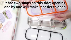 4 Pack Stainless Steel Snack Containers with Lids, 3-Compartments Reusable Lunch Box for Adults, Food Storage Containers Divided Meal Prep Box for Home, Work, Travel