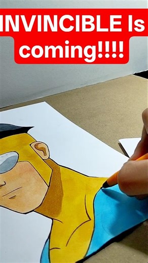 Draw INVINCIBLE #invincible #comics #superheroes #drawing #tutorial #english #draw #funny #fypシ
