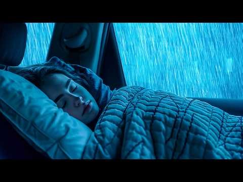 Fall into Sleep Instantly with Heavy Rain, Intense Thunder & Storm Wind on The Car at Night