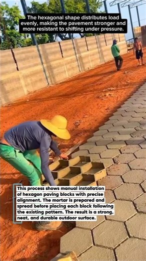 Neat & Precise Hexagon Paving Block Installation