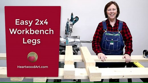 Easy 2x4 Workbench Legs for Mitre Saw Station | Heartwood Art